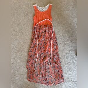 Mudd Orange and White Crochet Detail Dress